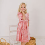 Pippa Dress in Pink Crushed Velvet