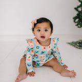 Leah Romper in Holiday Stamps