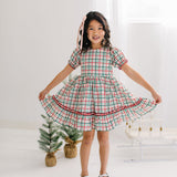 Aura Poplin Dress in Holiday Plaid