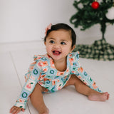 Leah Romper in Holiday Stamps