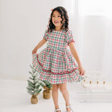 Aura Poplin Dress in Holiday Plaid