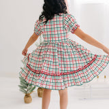 Aura Poplin Dress in Holiday Plaid