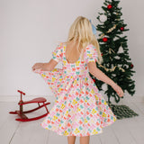 Puff Dress in Holiday Bows