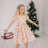 Puff Dress in Holiday Bows