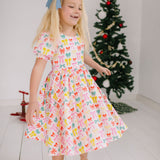 Puff Dress in Holiday Bows