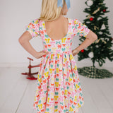 Puff Dress in Holiday Bows