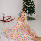 Puff Dress in Holiday Bows