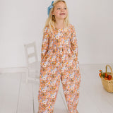 Long Sleeve Leggy Romper in Pumpkin Bouquet
