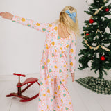 Long Sleeve Leggy Romper in Christmas Cookies