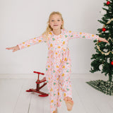 Long Sleeve Leggy Romper in Christmas Cookies