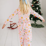 Long Sleeve Leggy Romper in Christmas Cookies