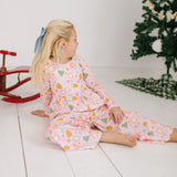 Long Sleeve Leggy Romper in Christmas Cookies