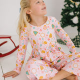 Long Sleeve Leggy Romper in Christmas Cookies