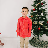 Boys Button Down in Red Picnic Plaid