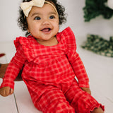 Mabel Romper in Red Picnic Plaid