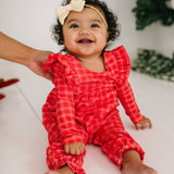 Mabel Romper in Red Picnic Plaid
