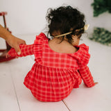 Mabel Romper in Red Picnic Plaid