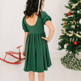 Puff Dress in Evergreen