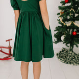 Puff Dress in Evergreen