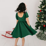 Puff Dress in Evergreen