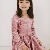 Gwendolyn Dress in Tea Rose Crushed Velvet