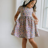 Day Dress in Plum Fields