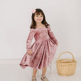 Gwendolyn Dress in Tea Rose Crushed Velvet