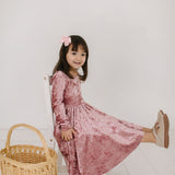 Gwendolyn Dress in Tea Rose Crushed Velvet