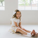 Ruffle Skort in Pastel Stripe