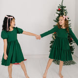 Puff Dress in Evergreen