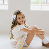 Ruffle Skort in Pastel Stripe