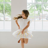Ruffle Skort in Pastel Stripe