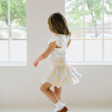 Ruffle Skort in Pastel Stripe