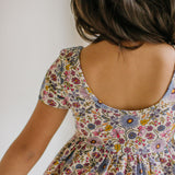 Day Dress in Plum Fields